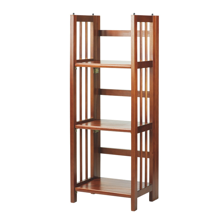 Elegant Mahogany 3-Shelf Folding Bookcase - Perfect for Your Office or Kids Room