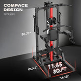Ultimate Home Gym Machine - All-in-One High/Low Pulley System for Comprehensive Strength Training, Lat Pulldown, Rowing, and Leg Support