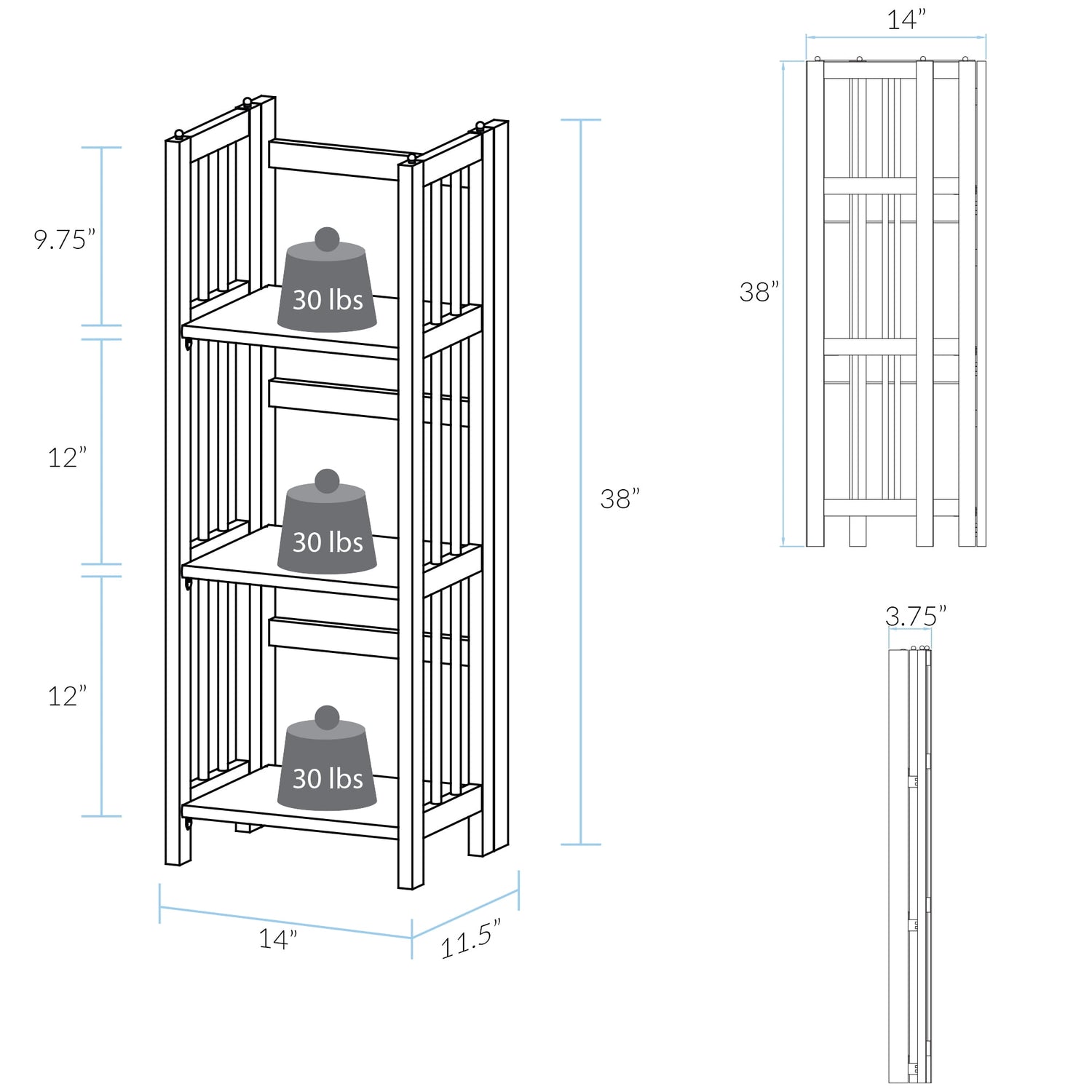 Elegant Mahogany 3-Shelf Folding Bookcase - Perfect for Your Office or Kids Room