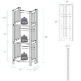 Elegant Mahogany 3-Shelf Folding Bookcase - Perfect for Your Office or Kids Room