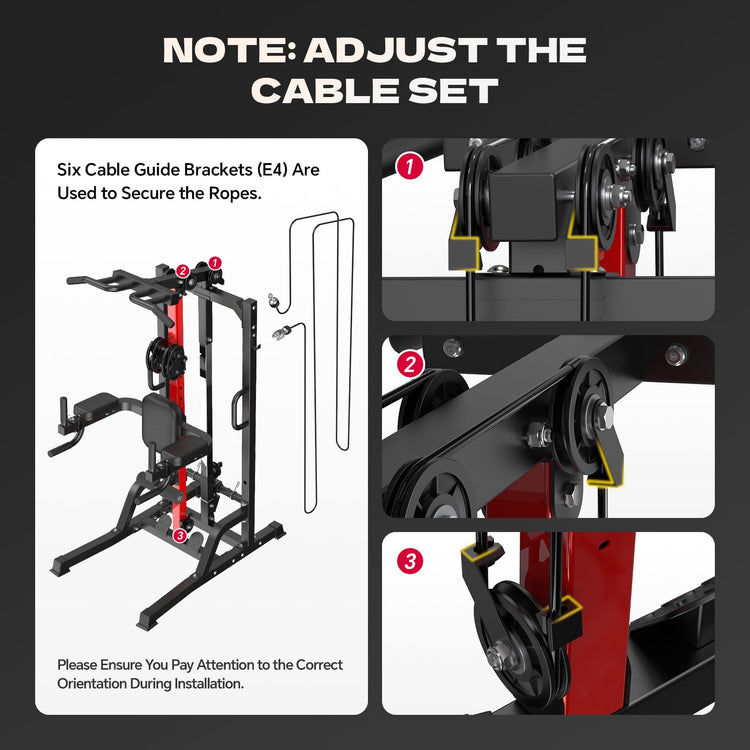 Ultimate Home Gym Machine - All-in-One High/Low Pulley System for Comprehensive Strength Training, Lat Pulldown, Rowing, and Leg Support