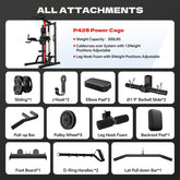 Ultimate Home Gym Machine - All-in-One High/Low Pulley System for Comprehensive Strength Training, Lat Pulldown, Rowing, and Leg Support