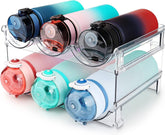 Effortlessly Organize Your Space with Our Stackable Water Bottle Storage Rack - 2-Pack Classic Acrylic Design