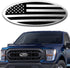 Elevate Your Ride with the Silver American Flag Tailgate Emblem for Ford F150, F250, F350 - Stunning 9 Inch Aluminum Front Grill Badge
