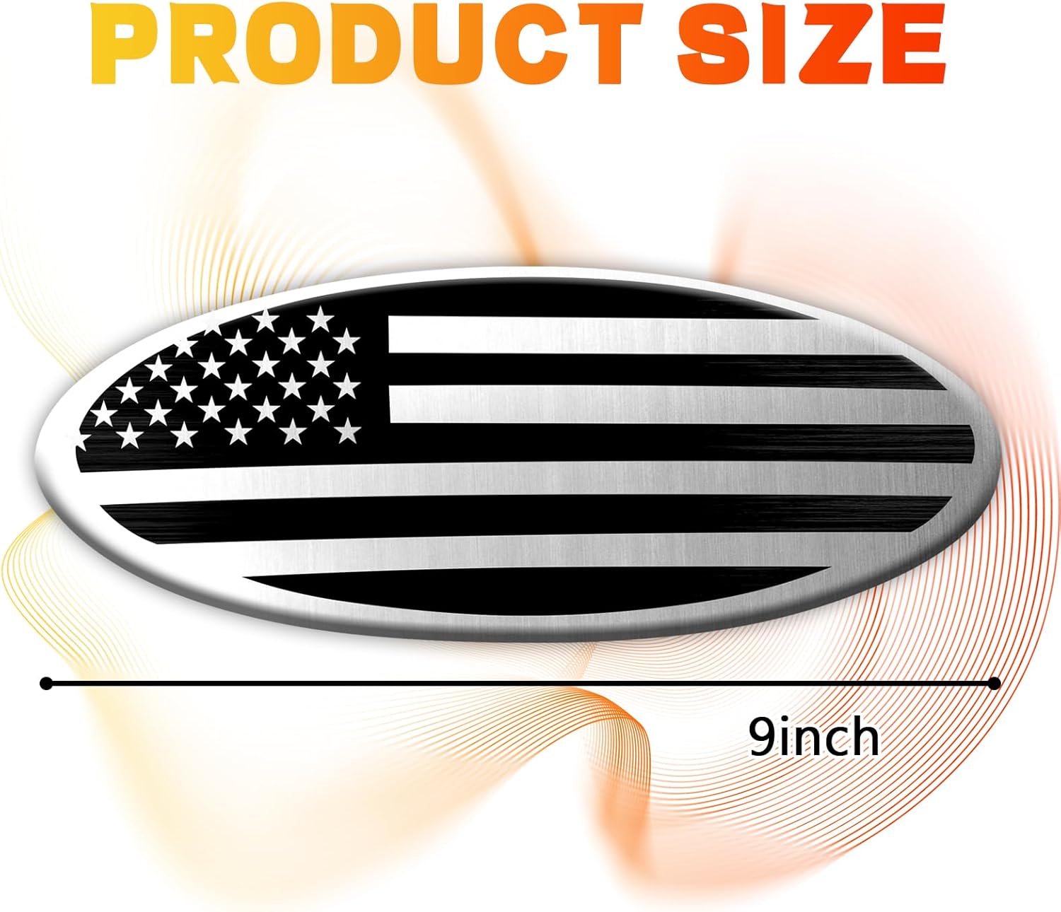 Elevate Your Ride with the Silver American Flag Tailgate Emblem for Ford F150, F250, F350 - Stunning 9 Inch Aluminum Front Grill Badge