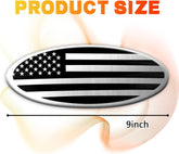 Elevate Your Ride with the Silver American Flag Tailgate Emblem for Ford F150, F250, F350 - Stunning 9 Inch Aluminum Front Grill Badge
