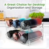Effortlessly Organize Your Space with Our Stackable Water Bottle Storage Rack - 2-Pack Classic Acrylic Design