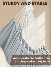 Experience Ultimate Comfort with Our Hammock Chair - Max 500 lbs Capacity, 2 Cushions Included, Stylish Metal Spreader Bar, Portable Design with Side Pocket for Indoor & Outdoor Relaxation