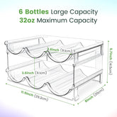 Effortlessly Organize Your Space with Our Stackable Water Bottle Storage Rack - 2-Pack Classic Acrylic Design