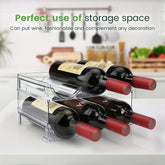 Effortlessly Organize Your Space with Our Stackable Water Bottle Storage Rack - 2-Pack Classic Acrylic Design