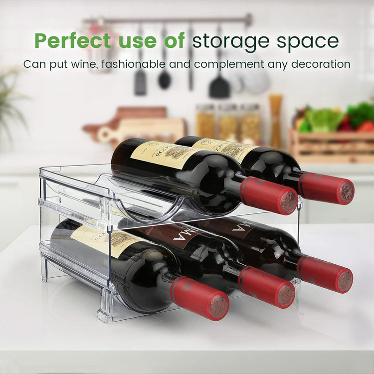 Effortlessly Organize Your Space with Our Stackable Water Bottle Storage Rack - 2-Pack Classic Acrylic Design