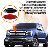 Elevate Your Ride with the Silver American Flag Tailgate Emblem for Ford F150, F250, F350 - Stunning 9 Inch Aluminum Front Grill Badge