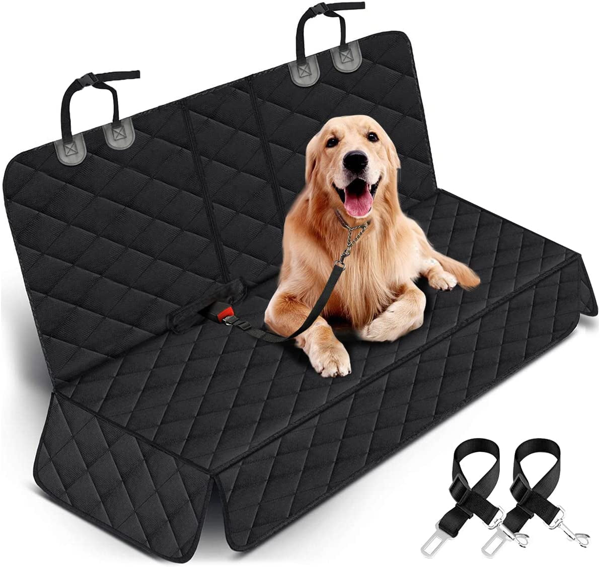 Ultimate Dog Car Seat Cover - Waterproof, Non-Slip Back Seat Protector for Pets & Kids - Universal Fit for Cars, Trucks & SUVs - Black