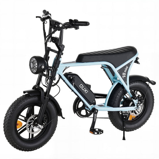 Experience the Thrill of the V8 Mini Electric Bike - 16" Fat Tire eBike with 500W Power and Retro Style, Perfect for All Adventures!