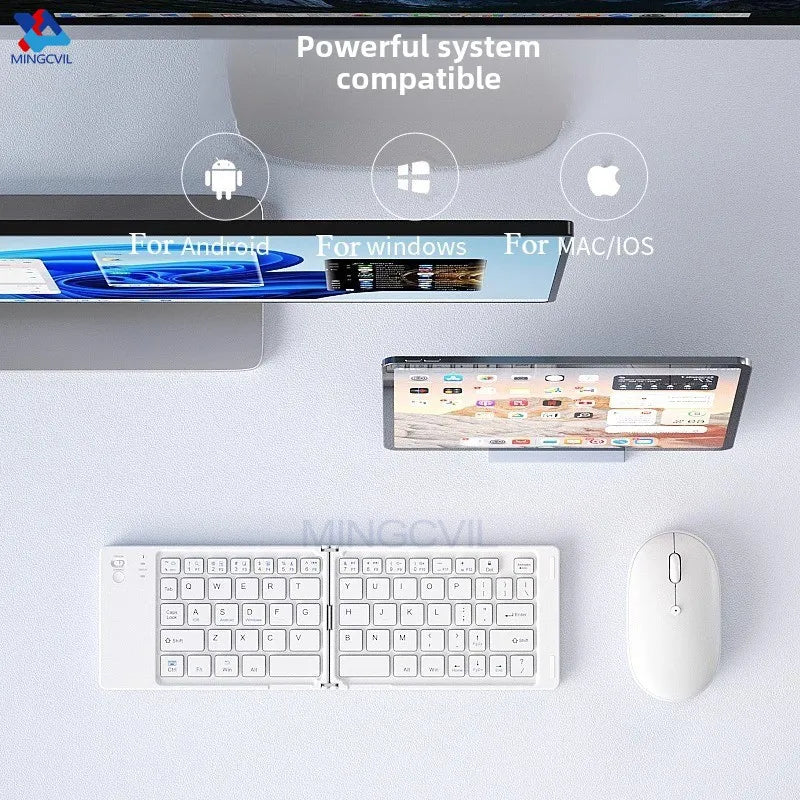 Compact & Stylish Mini Foldable Wireless Keyboard - Perfect for IOS, Windows, and Android Devices