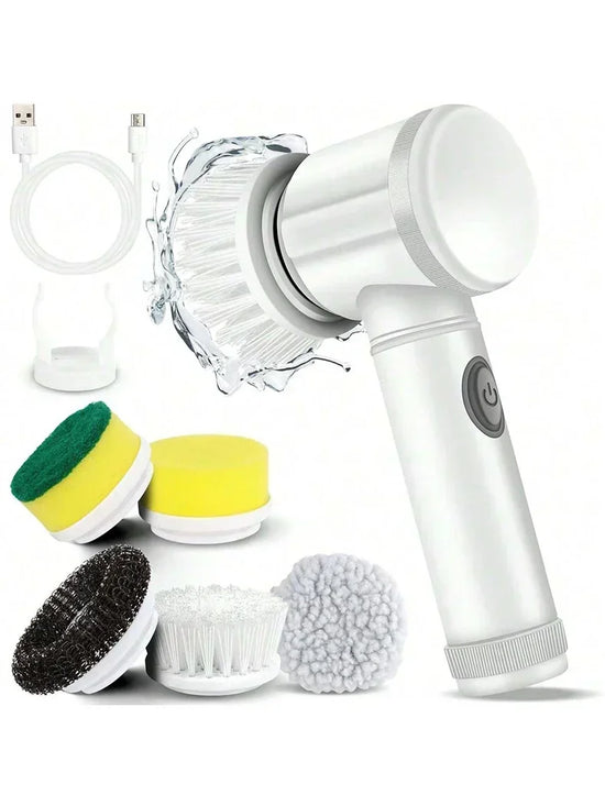 Revolutionary Cordless Electric Spin Scrubber with 5 Versatile Brush Heads for Effortless Cleaning