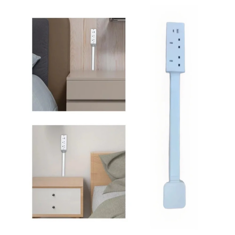 Transform Your Space with the 180° Rotating Electrical Outlet Extender - Adjustable Length Power Strip with USB Ports and Flat Plug Design