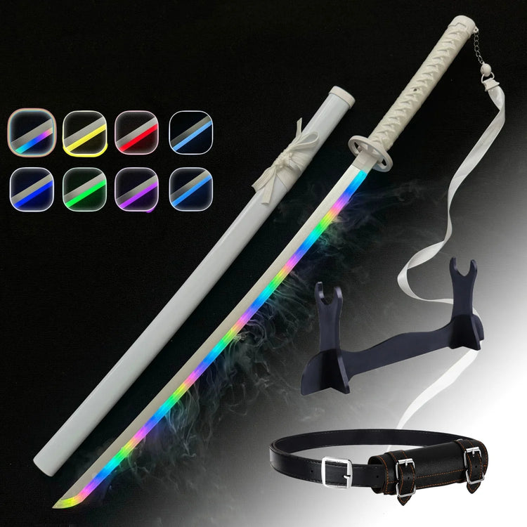Rukia katana LED sword with glowing blade and accessories for cosplay display