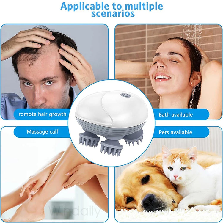 Revitalize Your Relaxation with the Electric Scalp Massager - Perfect for Head, Neck, and Pet Care!
