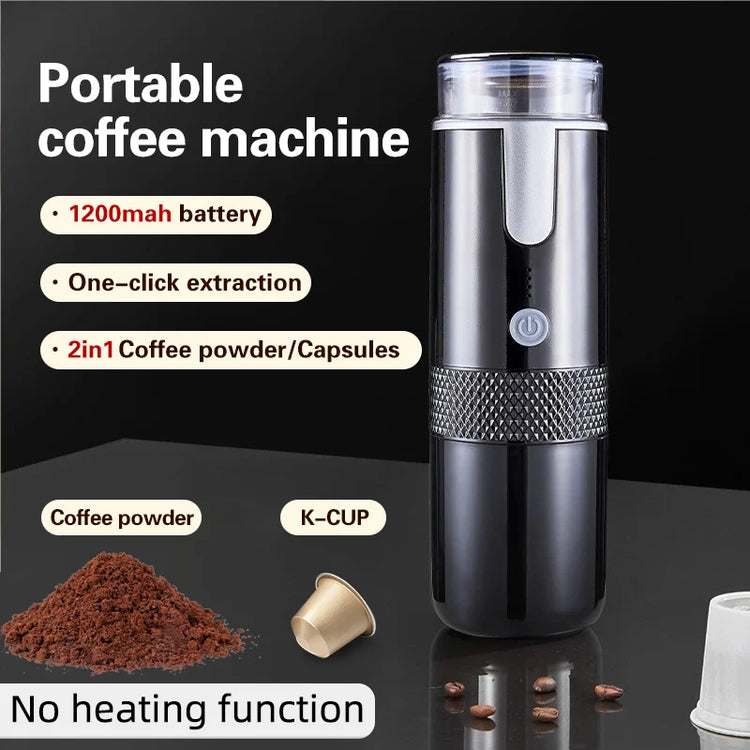Brew Your Perfect Cup Anywhere: Portable Electric Capsule Coffee Maker for Ground Coffee and KCUP Capsules