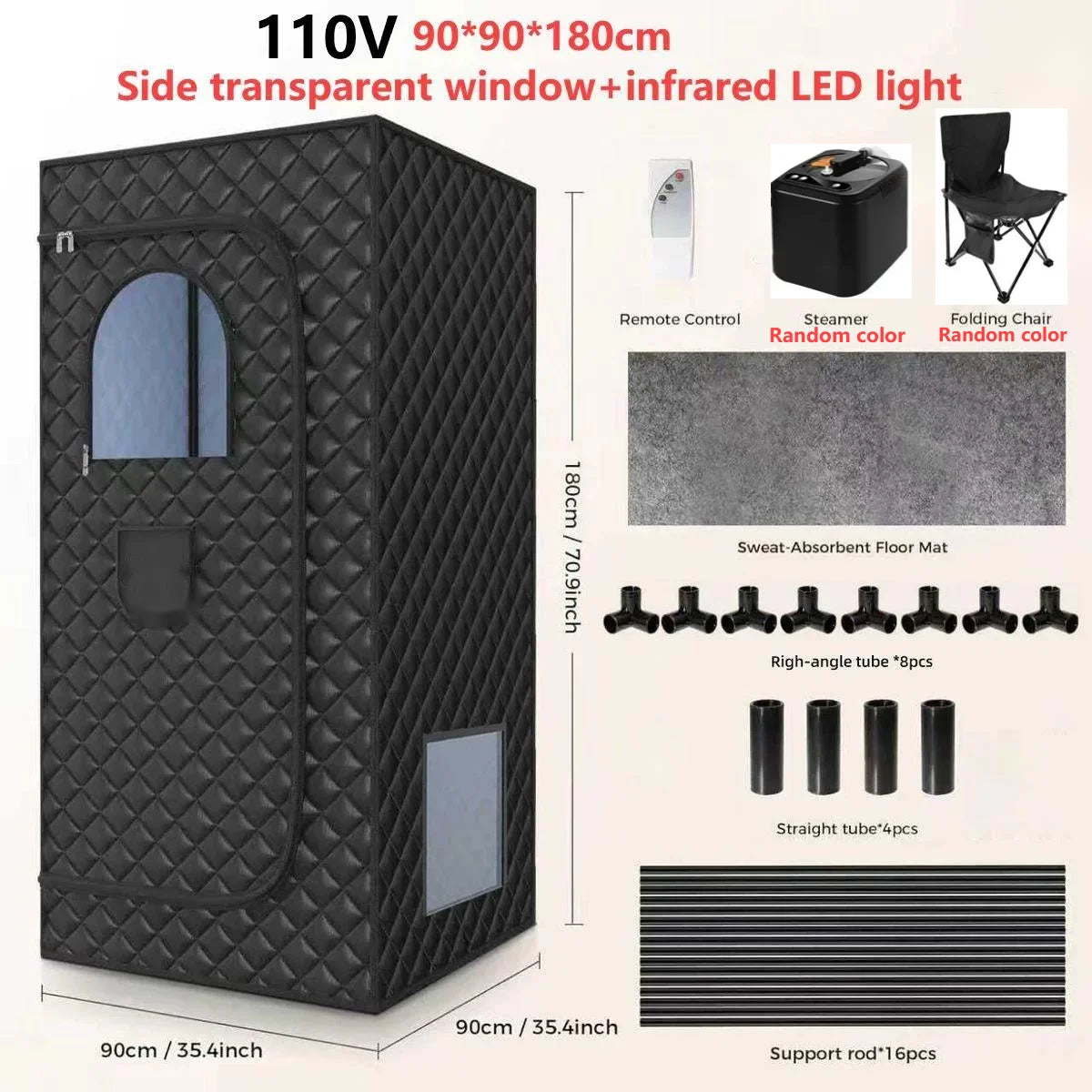 Experience the Ultimate Relaxation with Our 110V/220V Portable Full Body Sauna Box - Fast Heating Infrared LED Light for Home Use