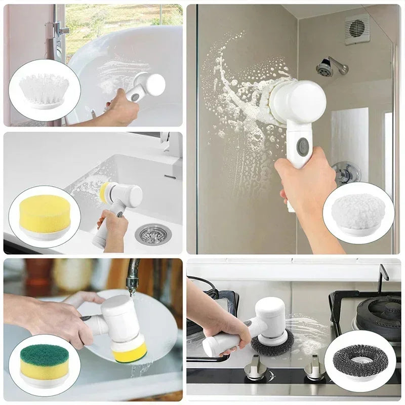 Revolutionary Cordless Electric Spin Scrubber with 5 Versatile Brush Heads for Effortless Cleaning