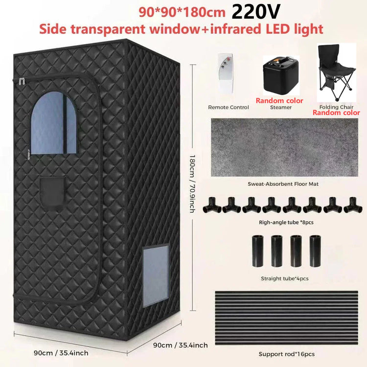 Experience the Ultimate Relaxation with Our 110V/220V Portable Full Body Sauna Box - Fast Heating Infrared LED Light for Home Use