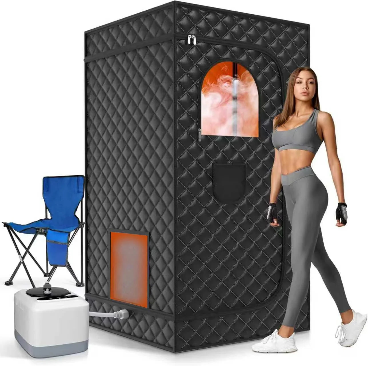 Experience the Ultimate Relaxation with Our 110V/220V Portable Full Body Sauna Box - Fast Heating Infrared LED Light for Home Use