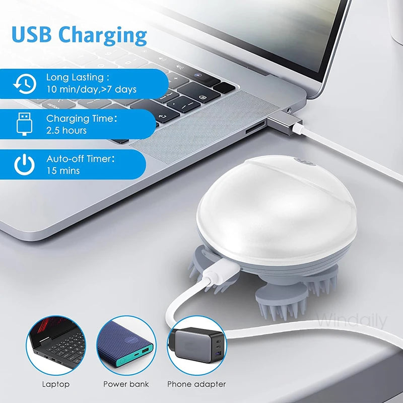 Revitalize Your Relaxation with the Electric Scalp Massager - Perfect for Head, Neck, and Pet Care!