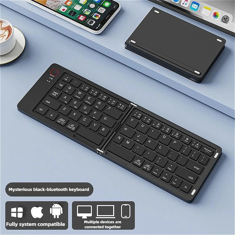 Compact & Stylish Mini Foldable Wireless Keyboard - Perfect for IOS, Windows, and Android Devices