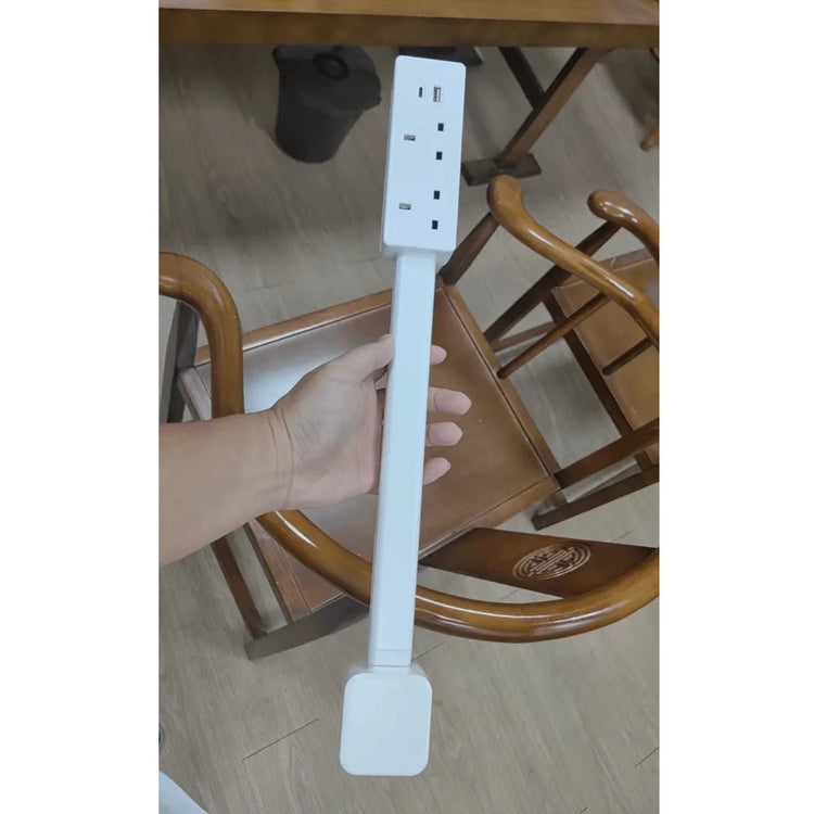 Transform Your Space with the 180° Rotating Electrical Outlet Extender - Adjustable Length Power Strip with USB Ports and Flat Plug Design