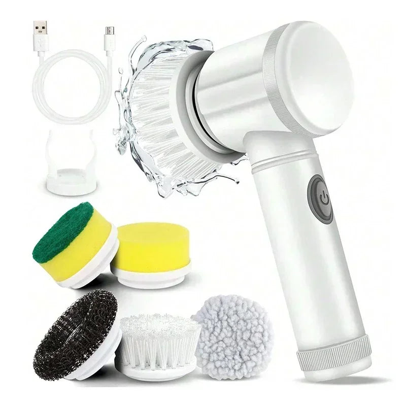 Revolutionary Cordless Electric Spin Scrubber with 5 Versatile Brush Heads for Effortless Cleaning