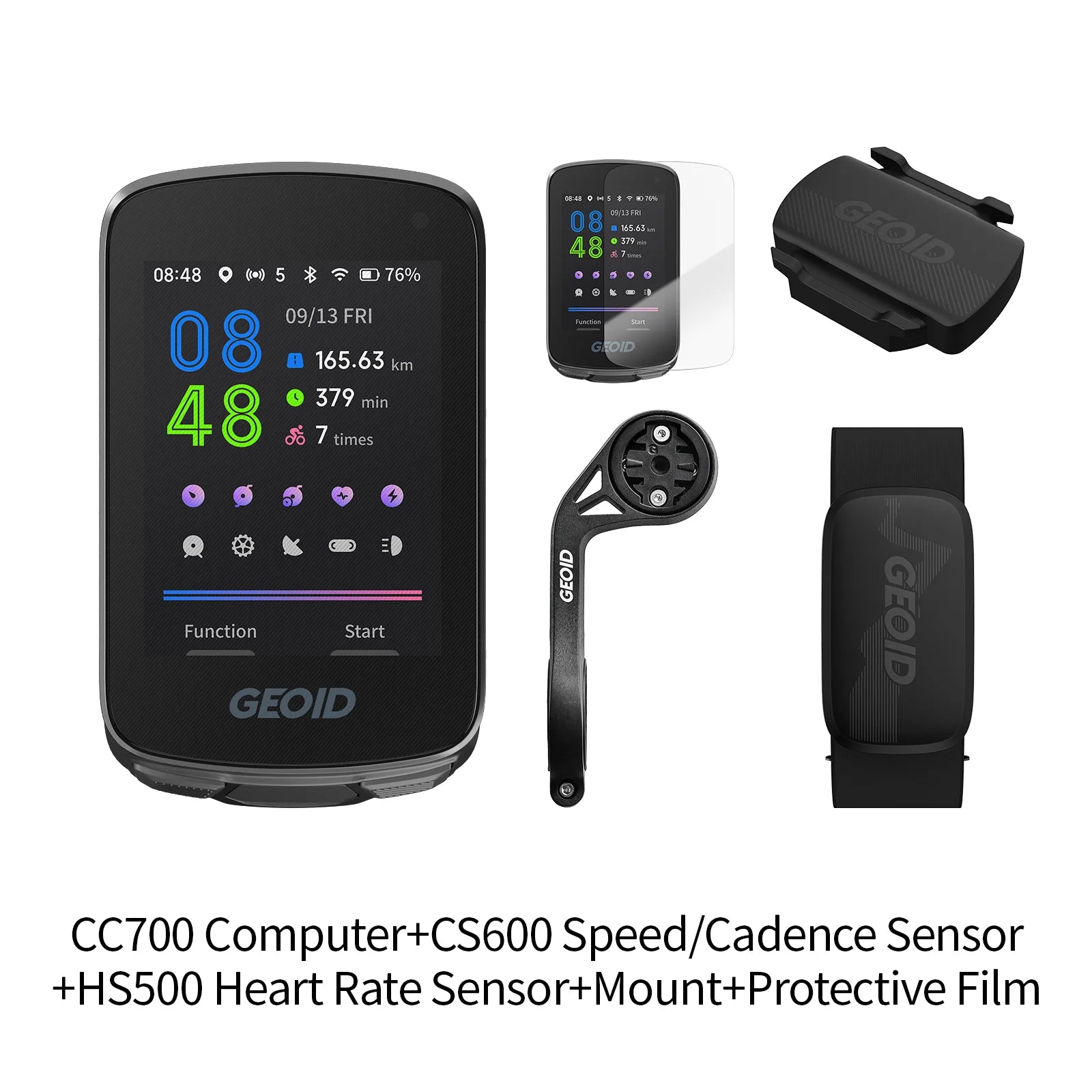CC700 GPS Bike Computer: 2.8-Inch Waterproof Cycling Navigator with Smart Notifications and Route Planning