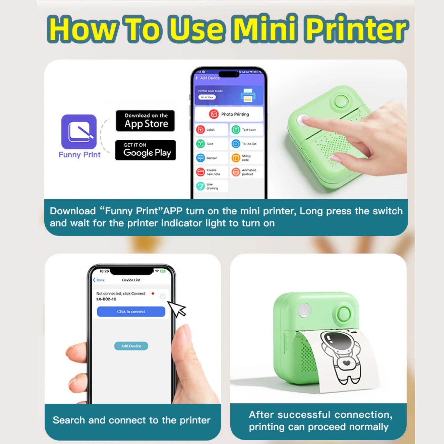 D3 Mini Portable Thermal Printer - Perfect for Photos, Labels, and Memos!