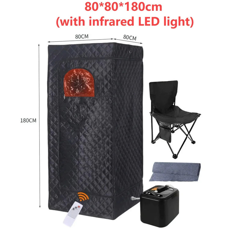 Experience the Ultimate Relaxation with Our 110V/220V Portable Full Body Sauna Box - Fast Heating Infrared LED Light for Home Use