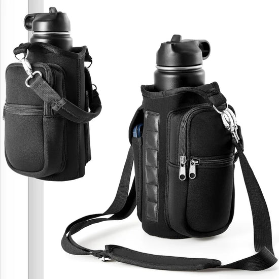 Magnetic Water Bottle Carrier with Phone Pocket - Perfect Gym Companion with 6 Strong Magnets