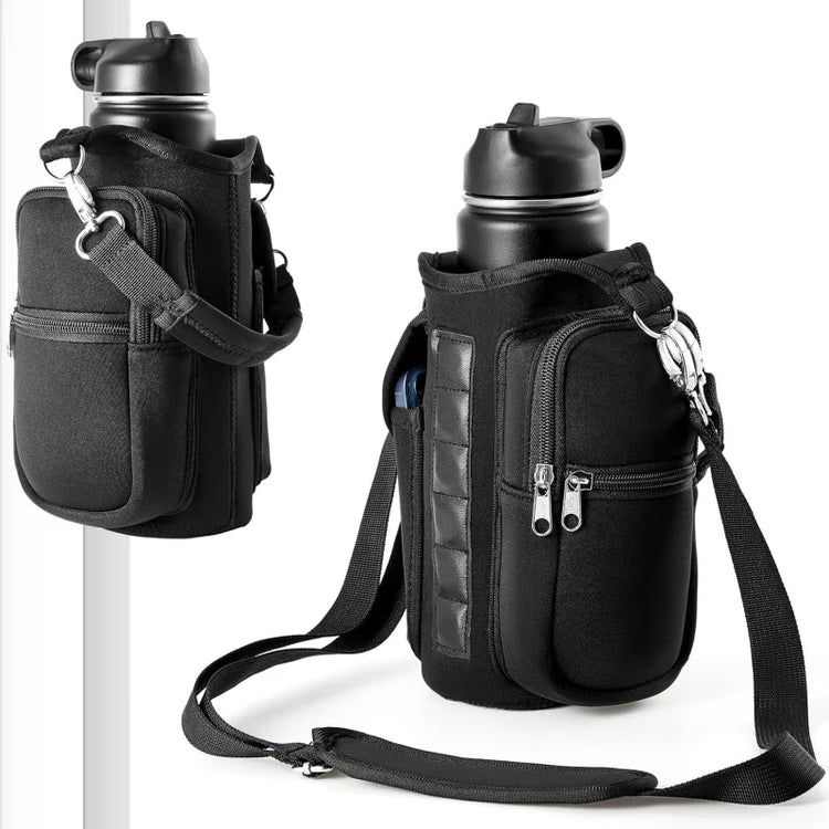 Magnetic Water Bottle Carrier with Phone Pocket - Perfect Gym Companion with 6 Strong Magnets