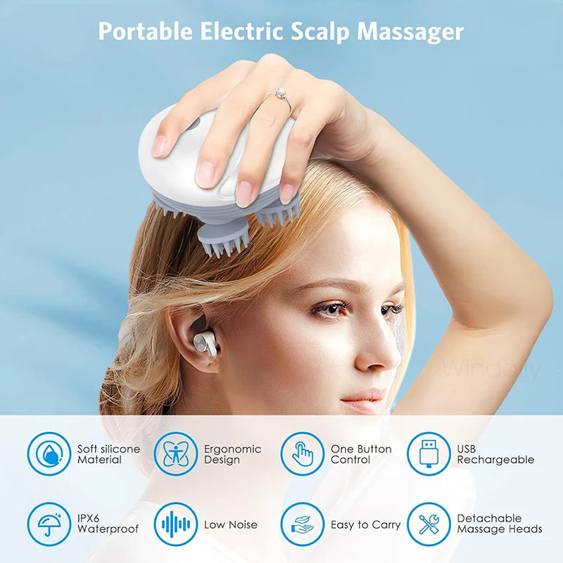 Revitalize Your Relaxation with the Electric Scalp Massager - Perfect for Head, Neck, and Pet Care!