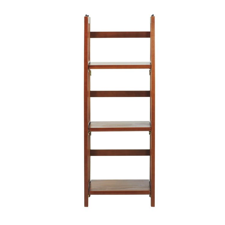 Elegant Mahogany 3-Shelf Folding Bookcase - Perfect for Your Office or Kids Room