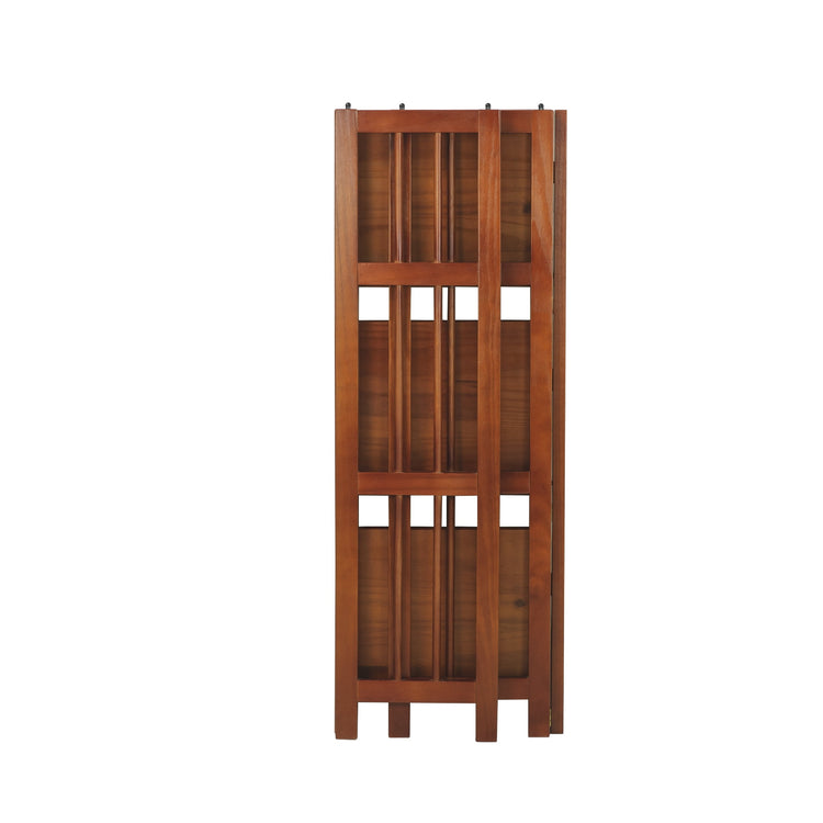 Elegant Mahogany 3-Shelf Folding Bookcase - Perfect for Your Office or Kids Room