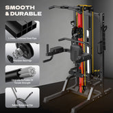 Ultimate Home Gym Machine - All-in-One High/Low Pulley System for Comprehensive Strength Training, Lat Pulldown, Rowing, and Leg Support