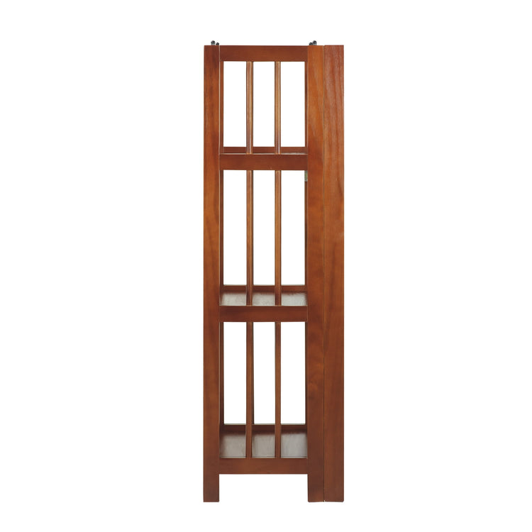 Elegant Mahogany 3-Shelf Folding Bookcase - Perfect for Your Office or Kids Room