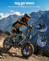 Experience the Thrill of the V8 Mini Electric Bike - 16" Fat Tire eBike with 500W Power and Retro Style, Perfect for All Adventures!