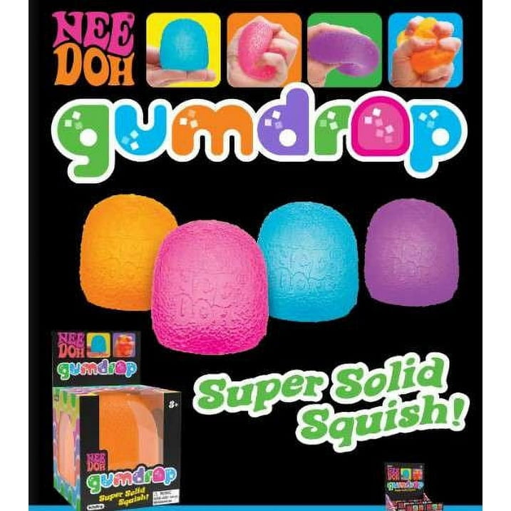 Experience Ultimate Relaxation with the NeeDoh Gumdrop Stress Ball in Vibrant Blue - 1 Count
