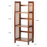 Elegant Mahogany 3-Shelf Folding Bookcase - Perfect for Your Office or Kids Room