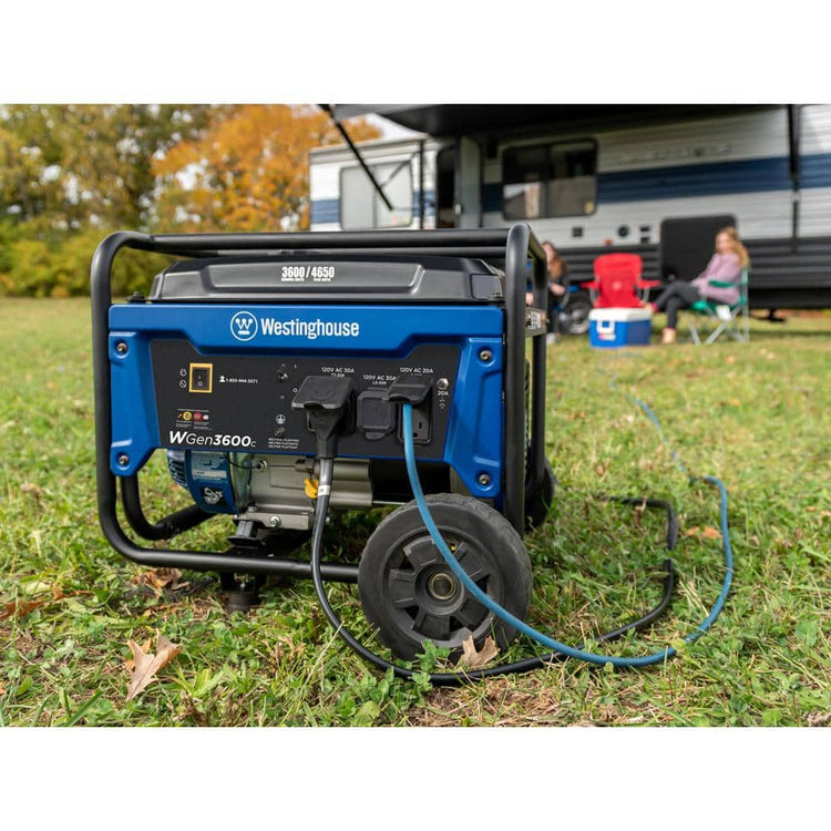 Power Up Anywhere: 4,650W Portable Gas Generator with CO Sensor & Wheel Kit for Easy Transport